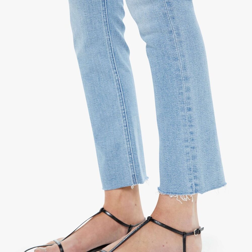 Mother Denim The Mid-Rise Dazzler Ankle Fray Jeans Sz 26 Cropped Cotton Stretch - Picture 2 of 12